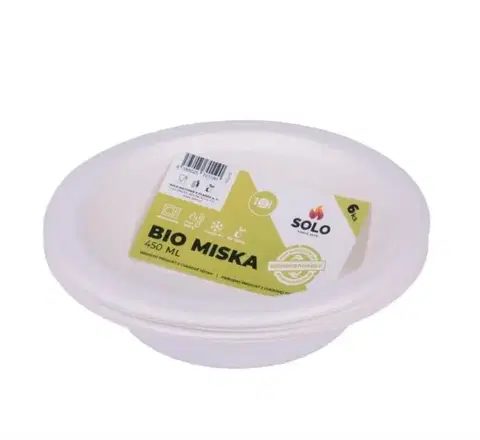 Misy a misky Kinekus Miska 450ml sada 6ks jednorázová BIO