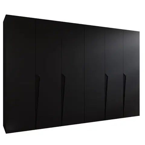 Šatníkové skrine Skriňa Piano 1-300 (2x150) čierna/čierna