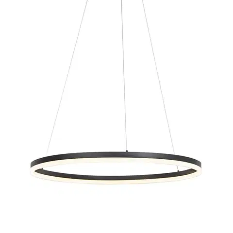 Závesné svietidlá Dizajnové závesné svietidlo čierne 80 cm vrátane LED s 3-stupňovým stmievaním - Anello