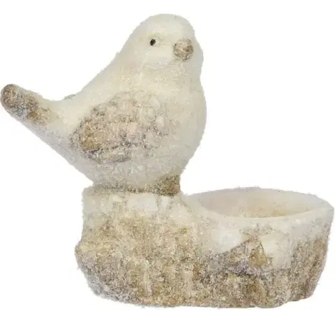 Ďalšie vianočné zvieratká Kinekus Svietnik vtáčik na pni 14,5x8x12,5 cm keramika mix