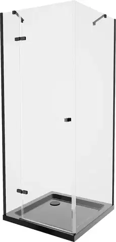 Vane MEXEN/S - Roma sprchovací kút 80x80, transparent, čierna + čierna vanička so sifónom 854-080-080-70-00-4070B
