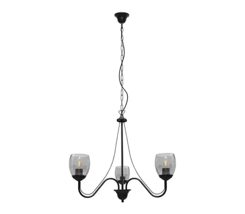 Svietidlá  Luster na reťazi ALLENA 3xE27/15W/230V W-2961/3 BK+SM