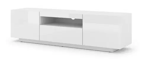 TV stolíky ArtBm TV stolík AURA 150 | biely lesk