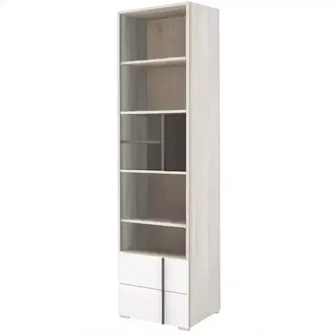 Vitríny a regály do obývačky Regál Remo RM5 dub wilton/biela/antracit