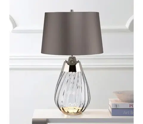 Lampy Elstead LENA-TL-S-SMOKE - LED Stolná lampa LENA 1xE27/60W/230V + 1xGU10/7W šedá LENA-TL-S-SMOKE
