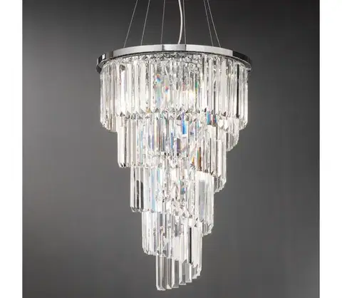 Svietidlá Ondaluce - Krištáľový luster na lanku ALEXANDER 10xE14/10W/230V lesklý chróm SO.ALEXANDER/PC