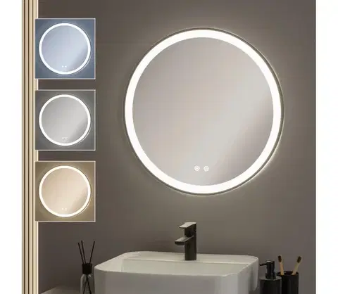 Kúpeľňové zrkadlá BRILAGI-LED stmievateľné vyhrievané zrkadlo s podsvietením ALU PRO LED/18W/230V pr. 60 cm IP44 čierne FG-GM1110-18W-BLK