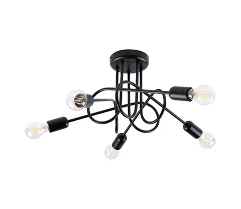 Svietidlá  SL.1435 - Prisadený luster LOOP 5xE27/15W/230V čierna SL.1435