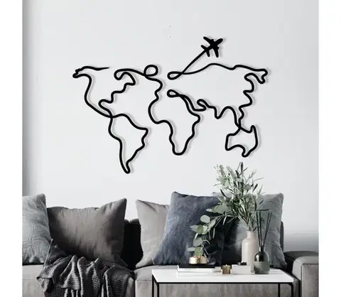 Obrazy  Nástenná dekorácia 60x42 cm mapa kov 279ENZ1229