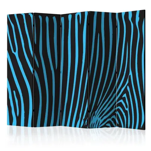 Paravány Paraván Zebra pattern (turquoise) Dekorhome