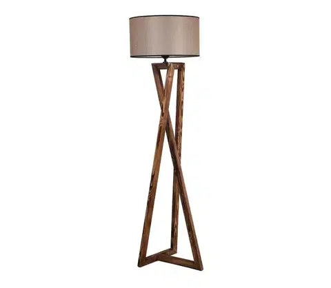 Lampy  Stojacia lampa MACKA 1xE27/60W/230V béžová/hnedá 534LUN2162