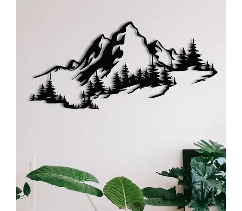 Obrazy  Nástenná dekorácia 30x67 cm hory kov 279ENZ1787