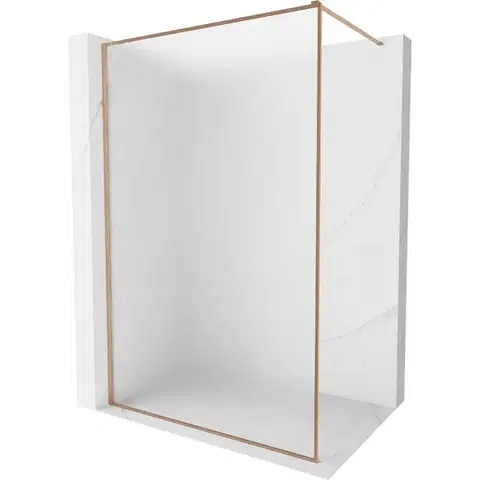 Sprchové dvere MEXEN/S - Kyoto-XF Sprchová zástena WALK-IN s rámom 70 x 202, dekor 10 mm, meď kartáčovaná 800-070-104-65-30-X