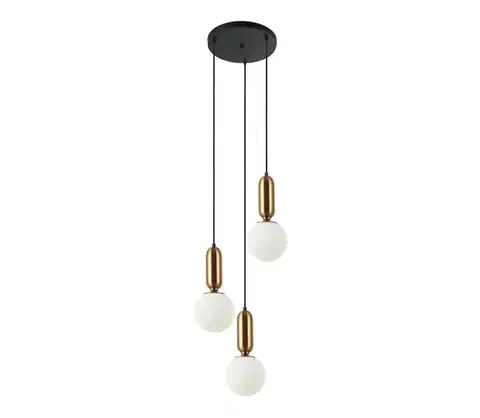Svietidlá  PND-02340-3S-BRO - Luster na lanku ALDEVA 3xE27/40W/230V čierna/bronz PND-02340-3S-BRO