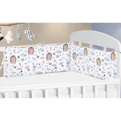 Dojčiace vankúše, hniezdočka a zavinovačky Bellatex Mantinel do postieľky Ježko, 28 x 60 cm