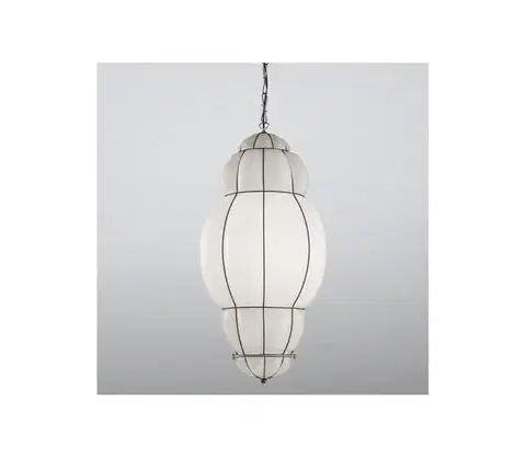 Svietidlá SIRU - Luster na reťazi RIVISTO 1xE27/60W/230V pr. 45 cm čierna/biela benátske sklo MS658-060BLL