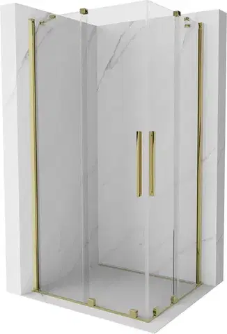 Sprchovacie kúty MEXEN/S - Velar Duo štvorcový sprchovací kút 90 x 80, transparent, zlatá 871-090-080-02-50