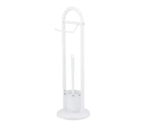 Svietidlá WENKO 17092100 - WC kefa SIENA 19x63 cm biela/satén 17092100