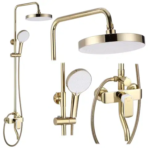 Kúpeľňové batérie REA REA - Sprchový set s batériou 150mm BLOOM zlatá/biela REA-P9529