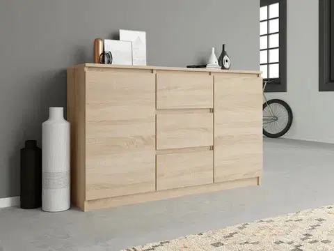 Komody a skrinky Moderná komoda 2D3S, dub sonoma
