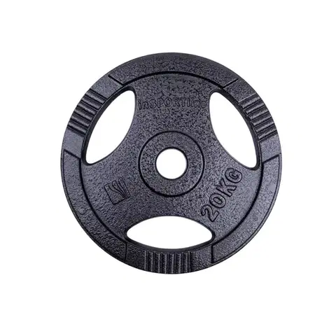 Závažia k činkám Liatinový olympijský kotúč inSPORTline Hamerton Black 20 kg 50 mm