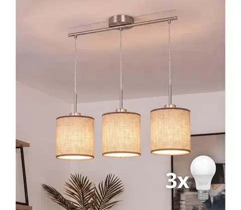 Svietidlá BRILAGI - LED luster na lankách NUBILA 3xE27/60W/230V hnedý EG32521+3xBG1583