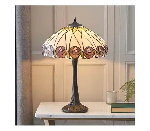 Lampy Endon 64177 - Stolná lampa Tiffany HUTCHINSON 1xE27/60W/230V pr. 40 cm 64177
