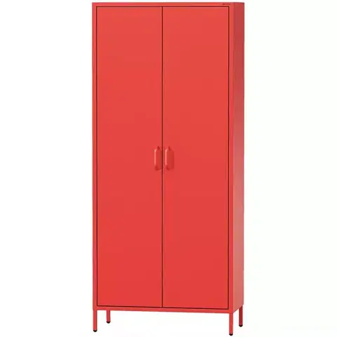 Šatníkové skrine Skriňa Kovová Flavio Modern Red