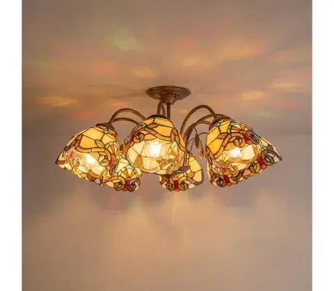 Svietidlá BRILAGI - Tiffany vitrážový prisadený luster MIRABELLA 8xE27/60W/230V pr. 68 cm BRD-12028/8xE27