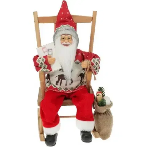 Mikuláš, Santa Kinekus Postavička Santa v hojdacom kresle 15x25x35 cm červený