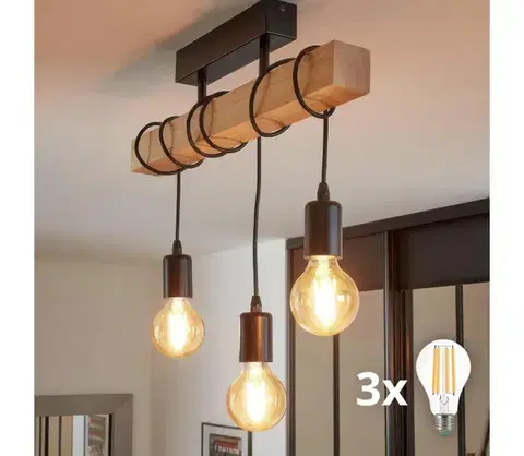 Svietidlá Eglo 43511 - LED Prisadený luster TOWNSHEND 3xE27/60W/230V 43511