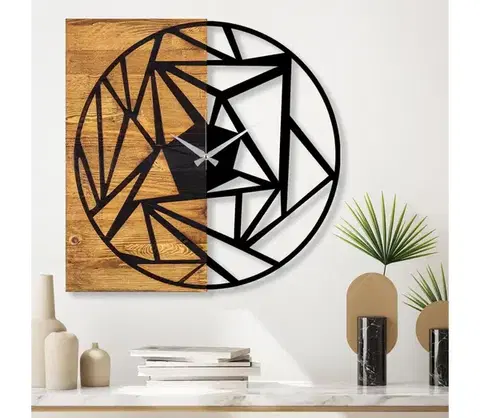 Predlžovacie káble  Nástenné hodiny 60x58 cm 1xAA drevo/kov 539TNL1136