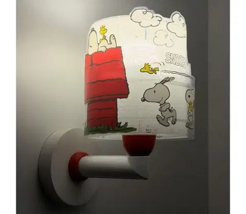 Svietidlá Dalber 76309 - Detská nástenná lampa SNOOPY 1xE27/15W/230V biela/červená 76309