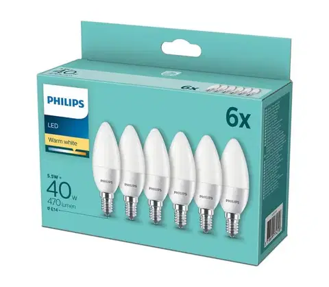 LED osvetlenie SADA 6x LED Žiarovka Philips E14/5,5W/230V 2700K 8718699774318