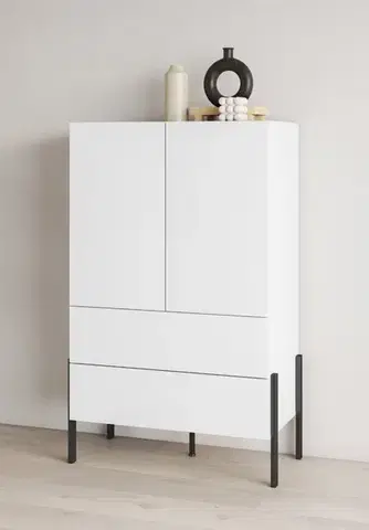 Komody a skrinky IKONA vysoká komoda 2D2S, biela supermat