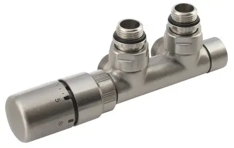 Radiátory do kúpeľne SAPHO - TWIN termostatická pripojovacia súprava ventilu pre stredové pripojenie, ľavá, nerez mat CP3525S