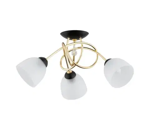Svietidlá  Prisadený luster MODENA 3xE27/60W/230V zlatá/čierna/biela 62298