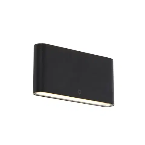 Vonkajšie nástenné svietidlá Moderná vonkajšia nástenná lampa čierna 17,5 cm vrátane LED IP65 - Batt
