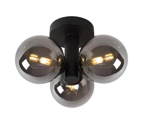 Svietidlá Lucide 74116/03/30 - Kúpeľňové stropné svietidlo TRUDY 3xG9/40W/230V IP44 čierna 74116/03/30
