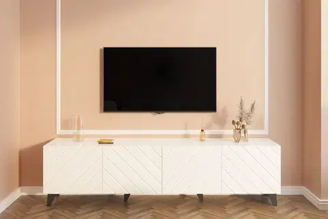 TV stolíky MOLLY 2 TV stolík, biely lesk