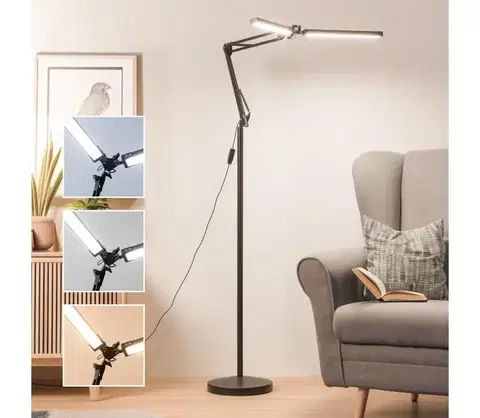 Lampy BRILAGI - LED stmievateľná flexibilná stojacia lampa VARIO LED/14W/5V 157 cm čierna 004974