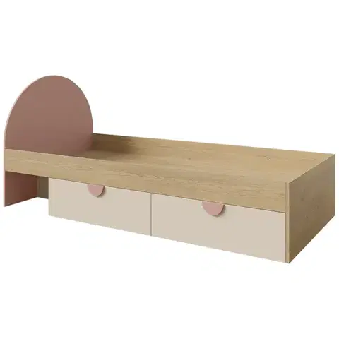 Postele pre dievčatá Posteľ Lexi 13l/P Cremona/Macadamia/Ružová