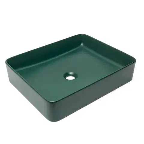 Umývadlá Umývadlo na dosku SAT Infinitio 50x40 cm tmavo zelená mat bez prepadu SATINF5040DGEM SATINF5040DGEM