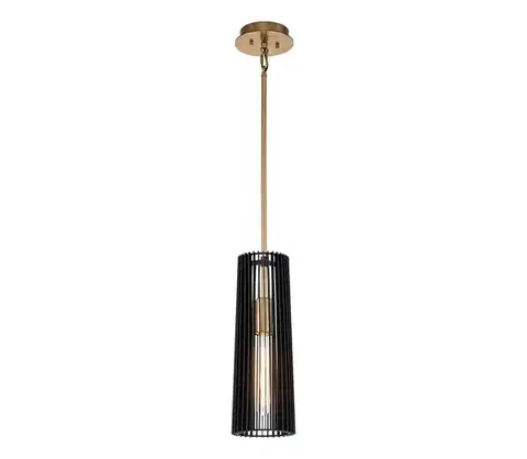 Svietidlá Elstead Quintiesse QN-LINARA-P-BK - Luster na tyči LINARA 1xE27/60W/230V čierna/zlatá QN-LINARA-P-BK