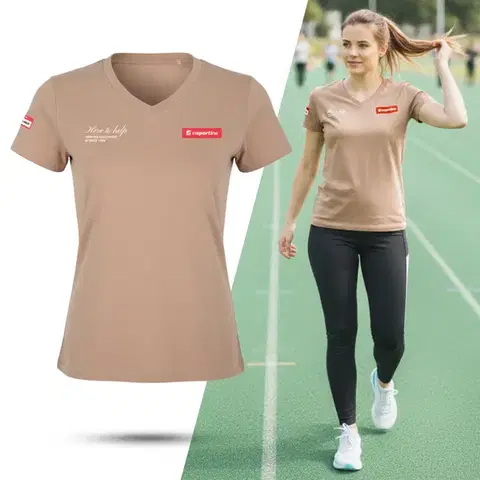 Dámske tričká Dámske tričko inSPORTline Signature mocca - S