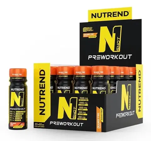 Tekuté pumpy N1 Pre-Workout Shot - Nutrend 20 x 60 ml. Orange