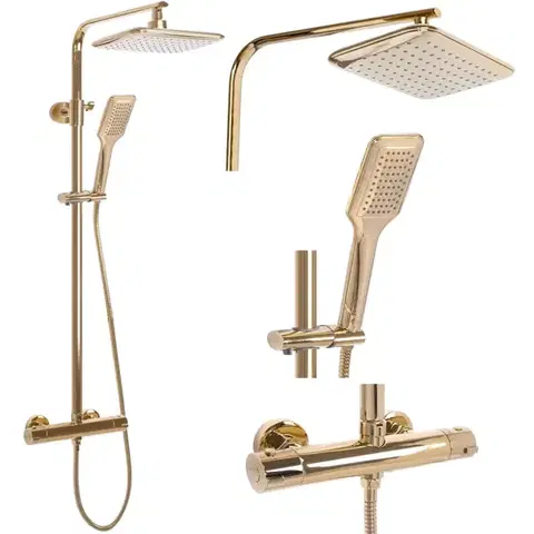 Kúpeľňové batérie REA REA - Sprchový set s batériou 150mm Tom zlatá REA-P7102
