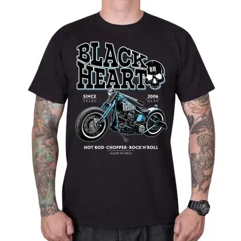 Pánske tričká Tričko BLACK HEART Blue Bobber čierna - M