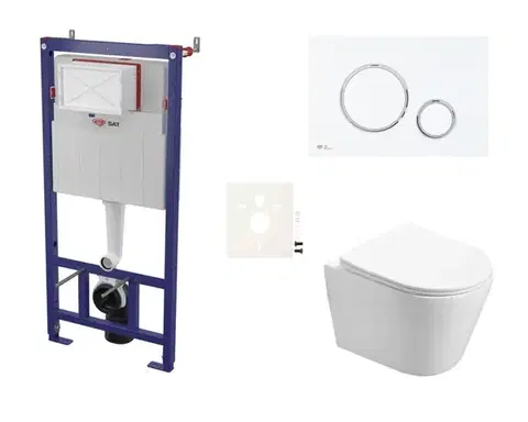 Záchody Cenově zvýhodněný závěsný WC set SAT do lehkých stěn / předstěnová montáž + WC SAT Infinitio SIKOSSIN76K SIKOSSIN76K