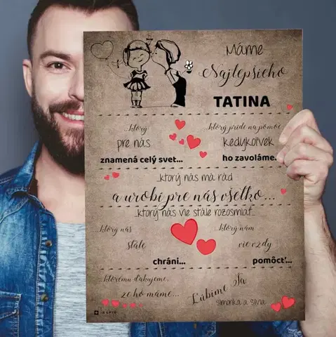 Tabuľky s venovaním (darčeky) Darček ku dňu otcov - Tabuľka pre najlepšieho tatika